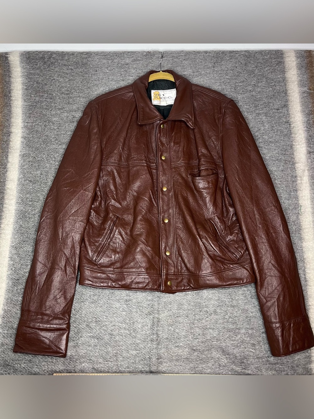 Vintage W.B. Place & Co. Deerskin Leather Jacket Size 46 Bomber Western Aviator